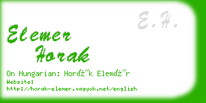 elemer horak business card